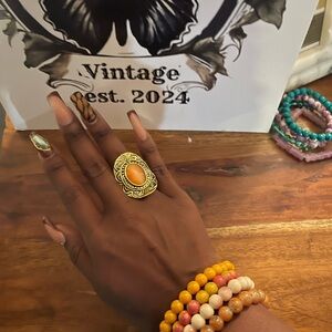 Gold and Orange Statement Ring